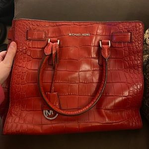 Micheal Kors red leather handbag